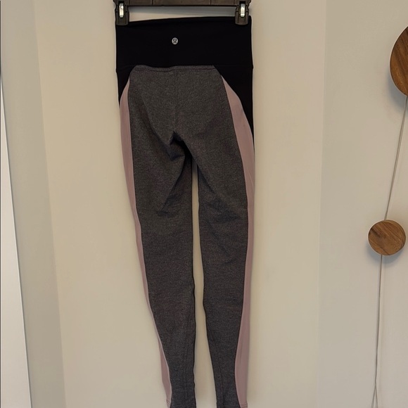 Lululemon Get Going Train Tight *28" Heathered Black / Black / Smoky Blush - Picture 8 of 10
